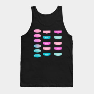 Back to School Teal and Fuchsia Gradient Planner Assignment Labels Tank Top